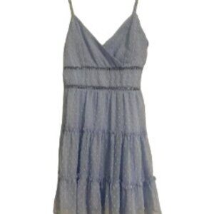 Altar'd State Light Blue Sleeveless Lined Tiered Mini Dress L NWOT